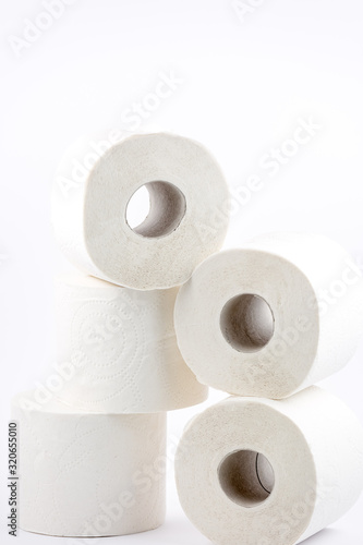 A large white toilet paper roll for use in bathrooms or kitchens, used for cleaning dirt in the bathroom on white background