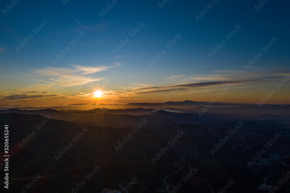 sunset in the mountains