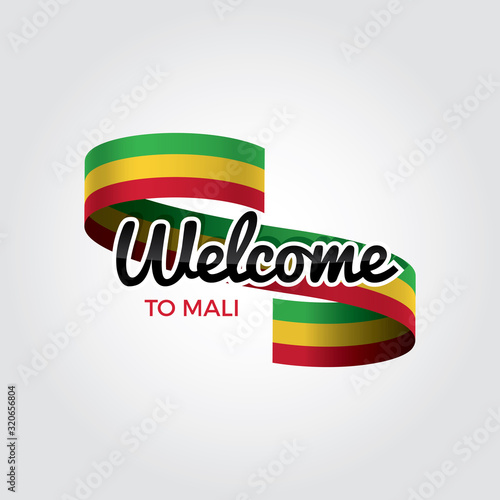 Welcome to Mali flag. Patriotic design. Vector illustration.