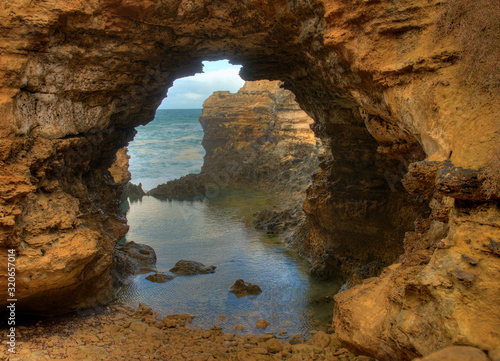 Looking Through The Grotto At Great Ocean Road Victoria Australia