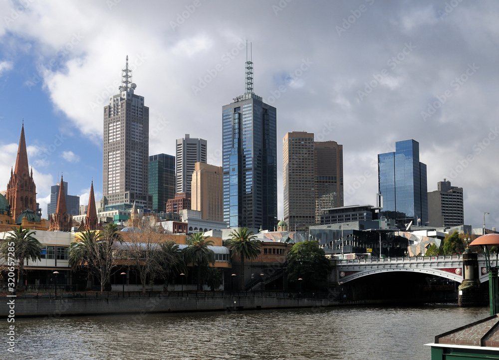 View From Yarra River To Downtown Melbourne Victoria Australia View From Yarra River To Downtown Melbourne Victoria Australia