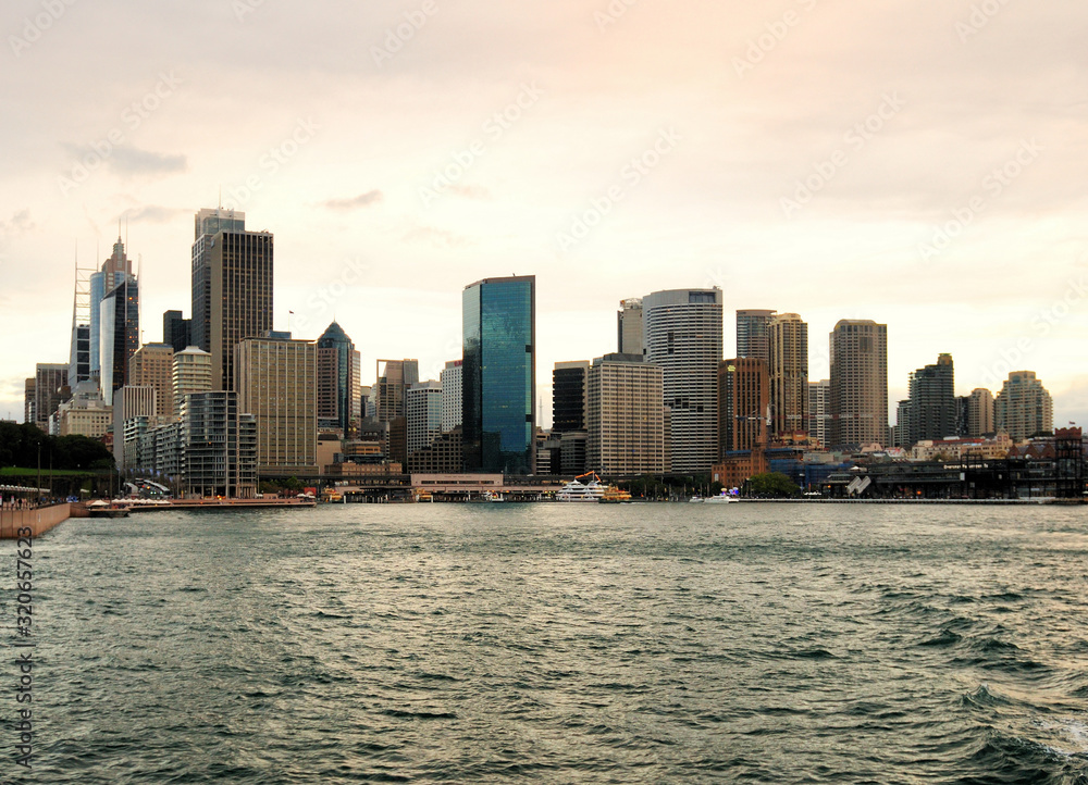 Obraz premium View From A Ferry To The Waterfront At Circular Quay Sydney NSW Australia