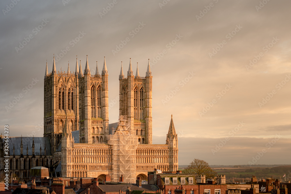 Lincoln Cathedral shot in WInter from the outside,m Lincoln, Lincolnshire, UK, 2019 Lincoln Cathedral shot in WInter from the outside,m Lincoln, Lincolnshire, UK, 2019