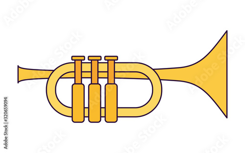 Isolated trumpet instrument vector design