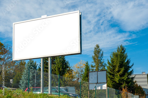 Blank white billboard for advertisement