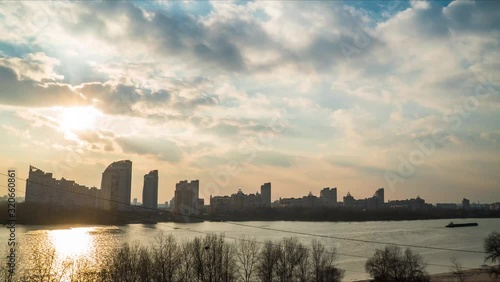 sunset over the river 