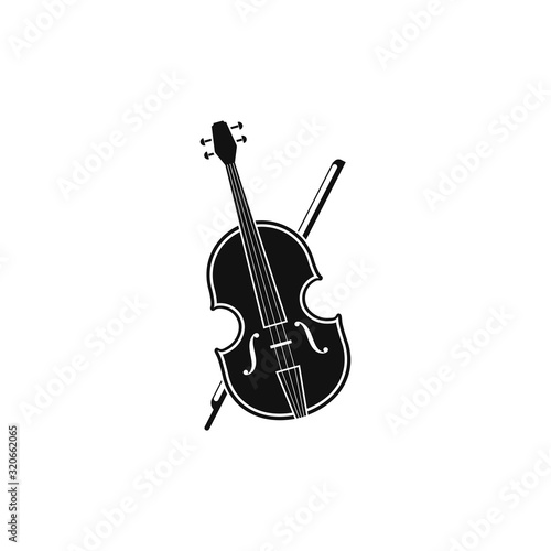 Set of violin logo instrumental icon illustration