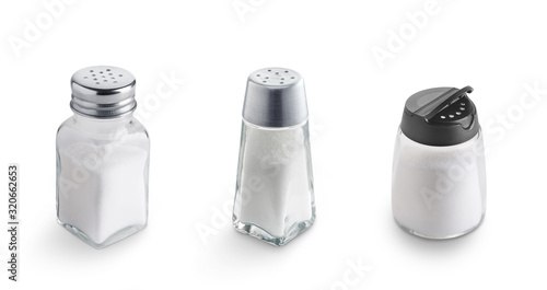 Photos Salt shaker collection isolated on white background