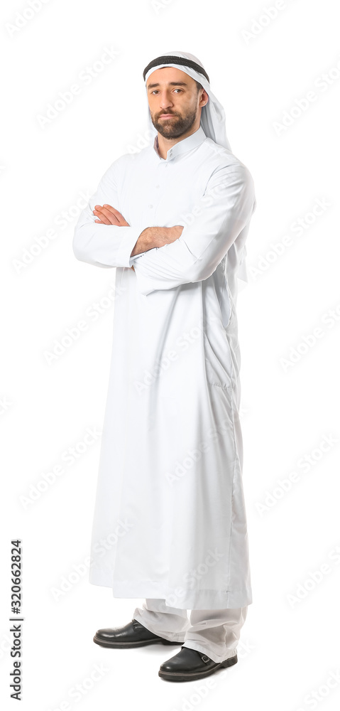 Handsome Arab man on white background Handsome Arab man on white background