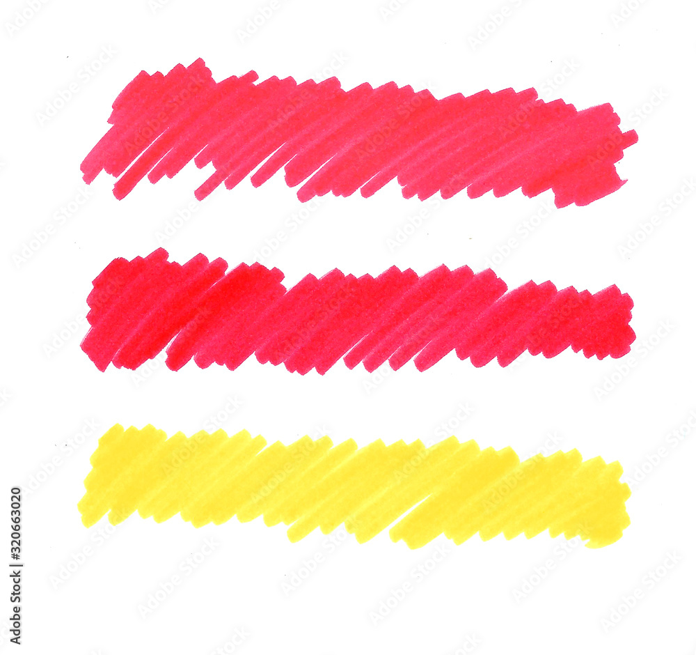 abstract red and yellow markers lines on white background, line for text, art soft for logo for stories texture abstract red and yellow markers lines on white background, line for text, art soft for logo for stories texture