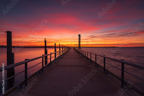 Amazing soft sunrise at the lake