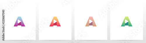 Play Button On Letter Logo Design A