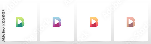Play Button On Letter Logo Design B