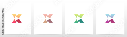 Play Button On Letter Logo Design X