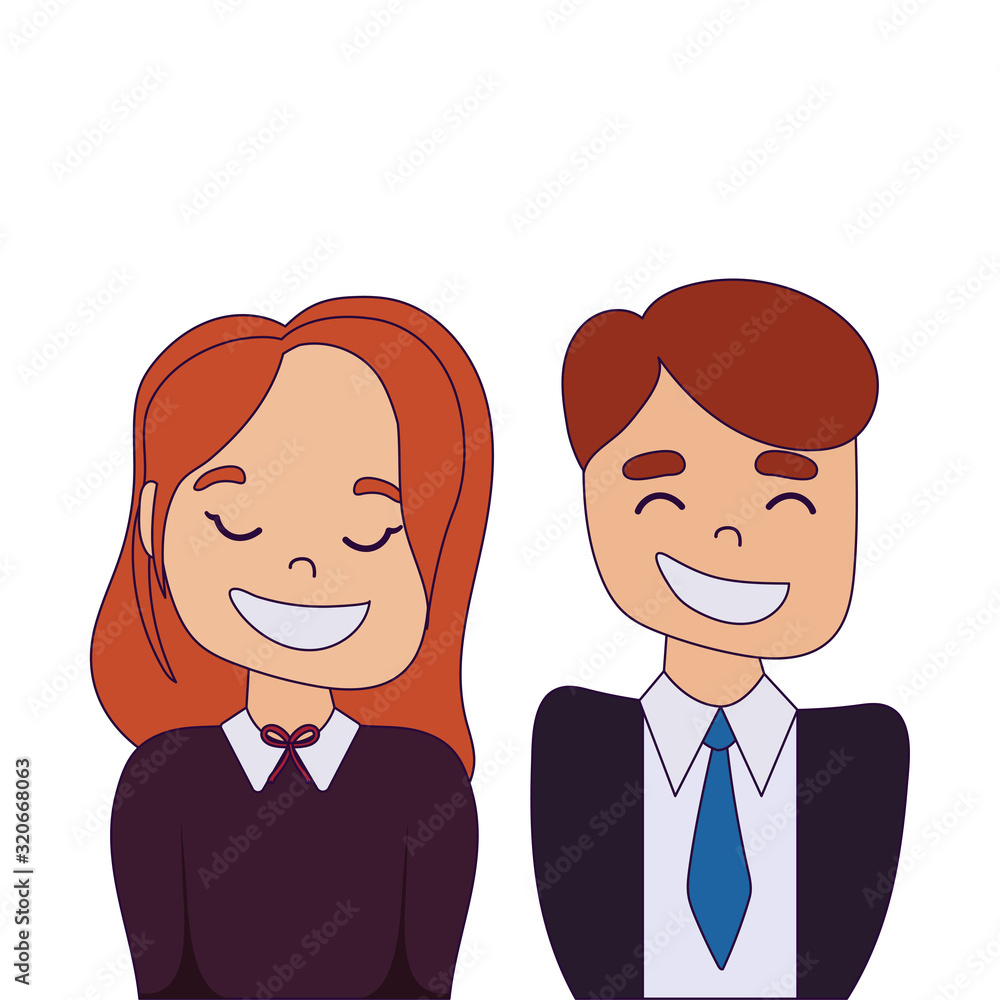Isolated woman and man avatar vector design Isolated woman and man avatar vector design