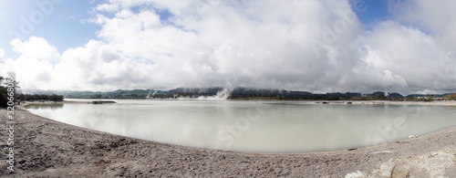 Kuirau Park walk in Rotorua, the thermal wonderland of New Zealand. photo