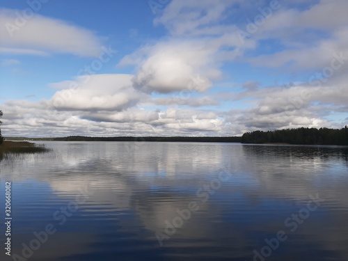 clouds over lake