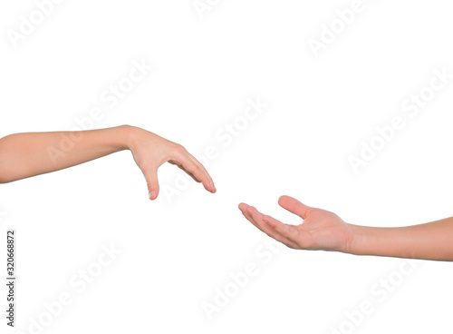 Helping Hands Isolated On The white Background