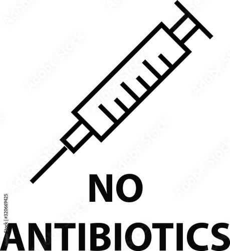 no antibiotics, Vector illustration