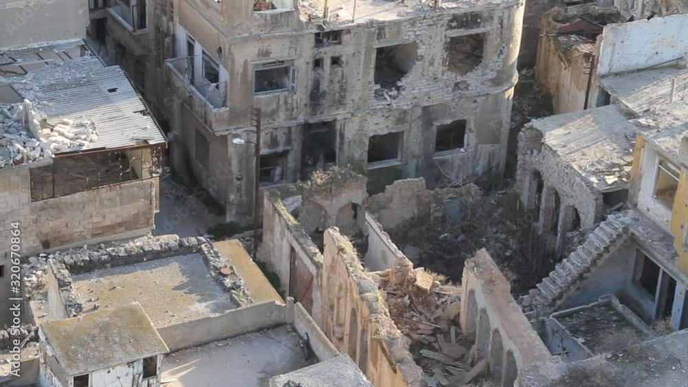 War devastation in Homs centre, Syria War devastation in Homs centre, Syria