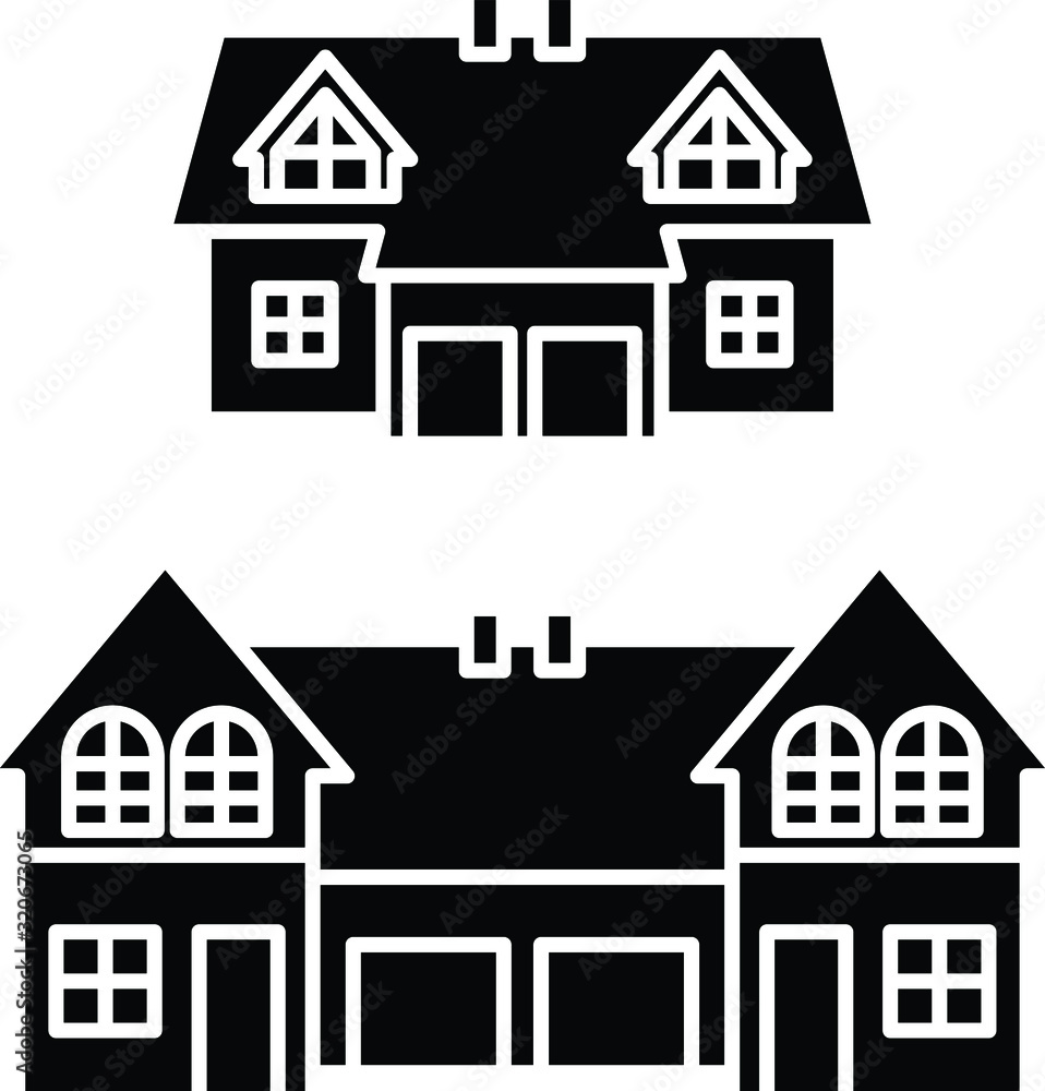 Semi-detached house icon