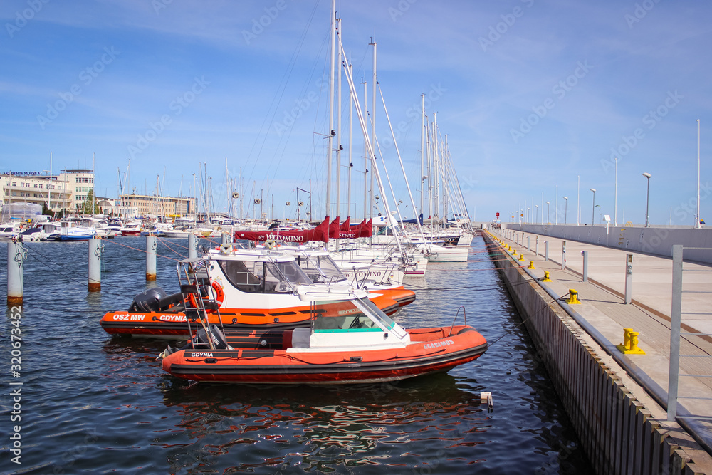 Gdynia, Poland - May 06, 2014: the marina with yachts Gdynia, Poland - May 06, 2014: the marina with yachts