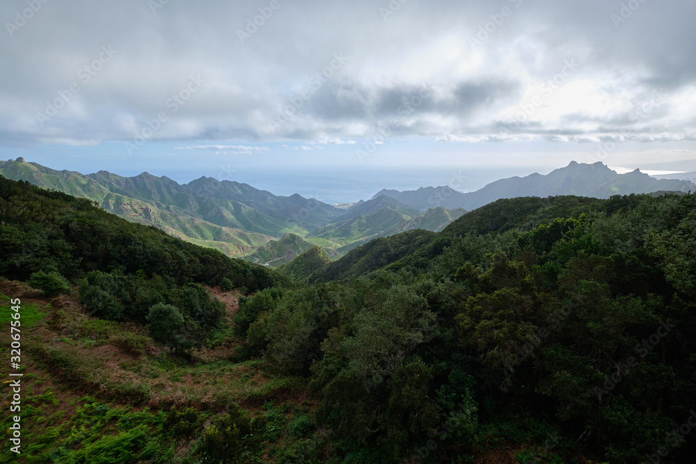 Anaga Mountains with Port - Tenerife at background , Canary Islands, Spain Anaga Mountains with Port - Tenerife at background , Canary Islands, Spain