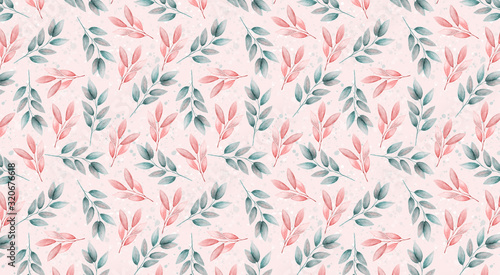 Beautiful watercolor leaves. Decorative hand drawn background for design. You can find a seamless pattern in my portfolio.