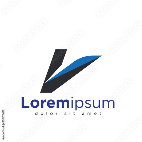 Free Download V Abstract Logo Vector Template - GFXLoad