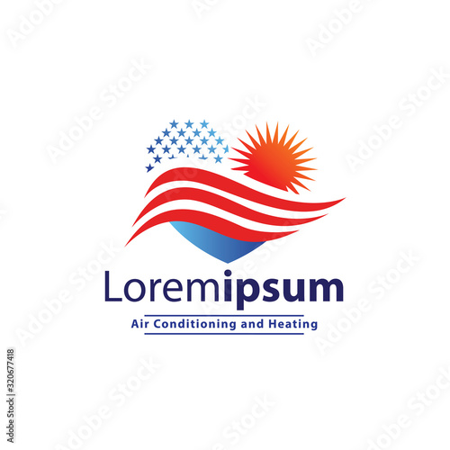 Love heating coolers Logo vector