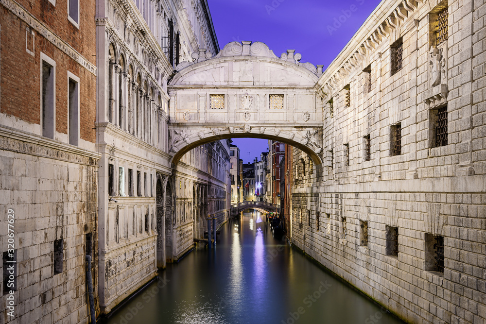 The famous Bridge of Sighs in Venice, Italy