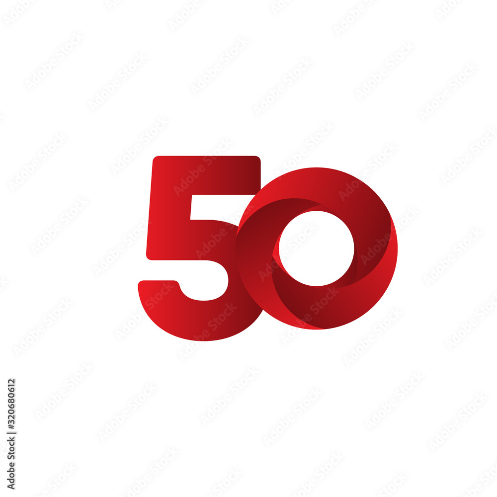 50 Years Anniversary Celebration Red Vector Template Design Illustration 50 Years Anniversary Celebration Red Vector Template Design Illustration