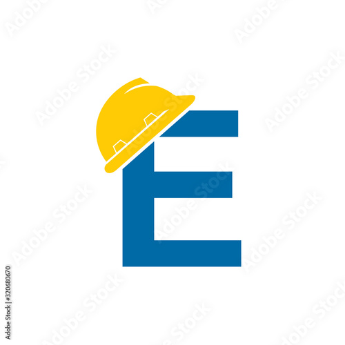 E Construction Helmet Logo