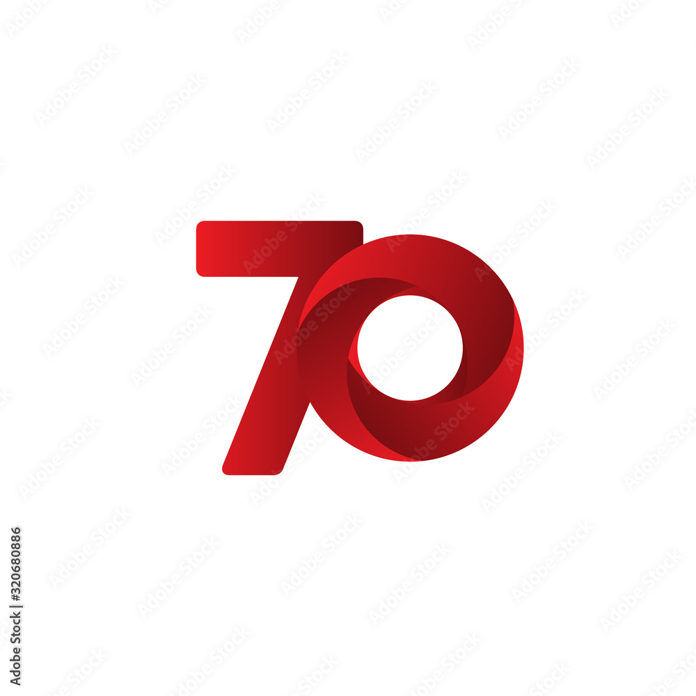 70 Years Anniversary Celebration Red Vector Template Design Illustration 70 Years Anniversary Celebration Red Vector Template Design Illustration