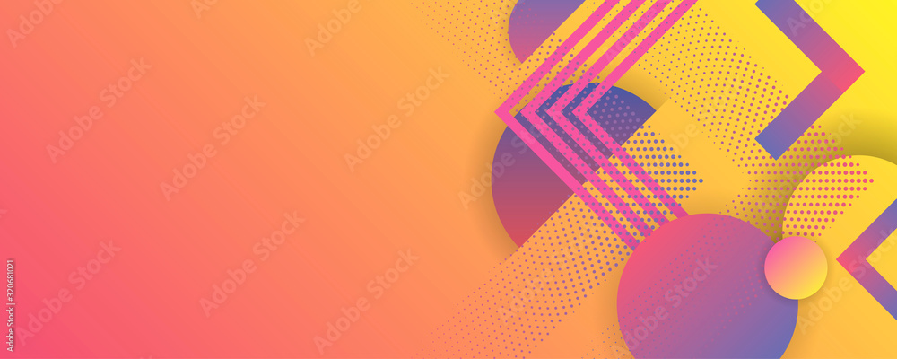 Bright juicy lines and dots colors background with geometric elements for text, universal design, banner concept
