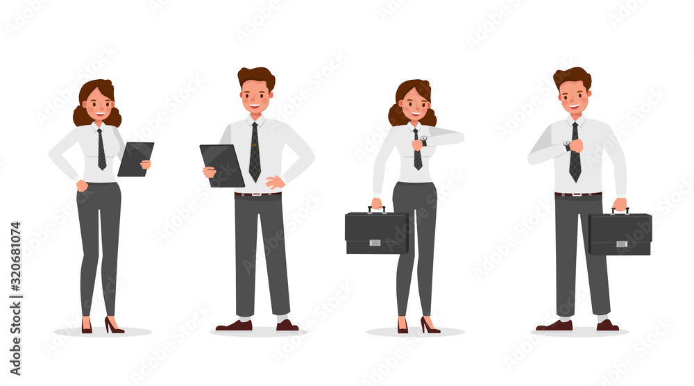 business people working in office character vector design. no18 business people working in office character vector design. no18