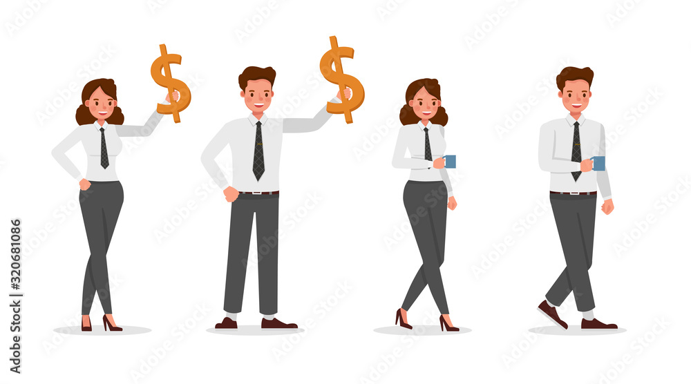 business people working in office character vector design. no19 business people working in office character vector design. no19