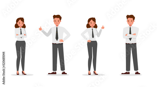 business people working in office character vector design. no14