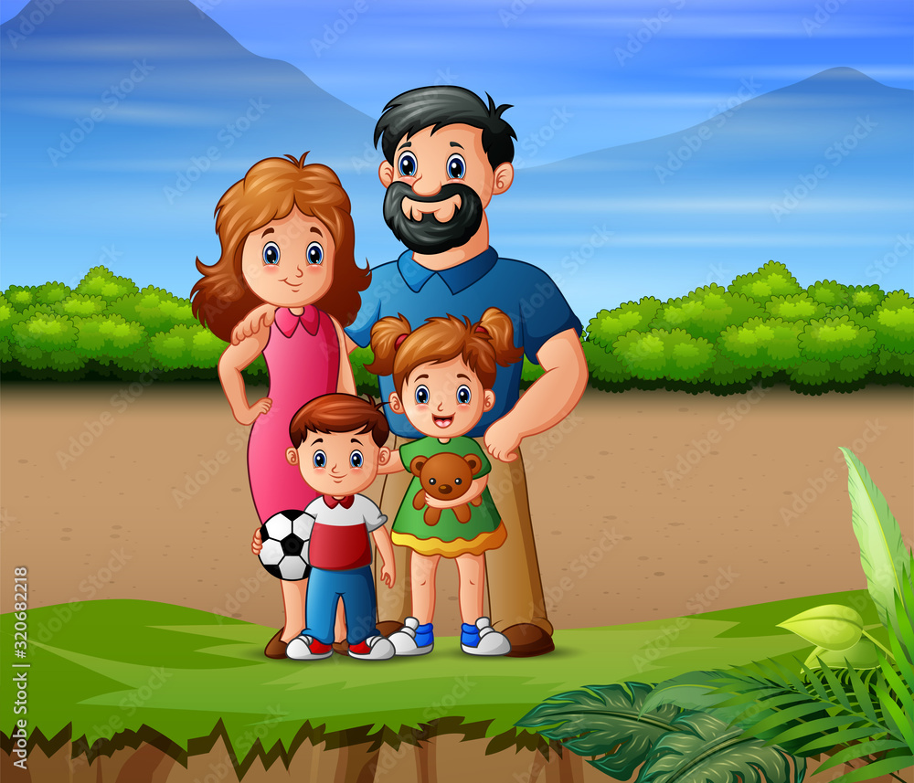 Happy a family playing outside Happy a family playing outside