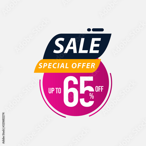 Sale Special Offer up to 65% off Limited Time Only Vector Template Design Illustration