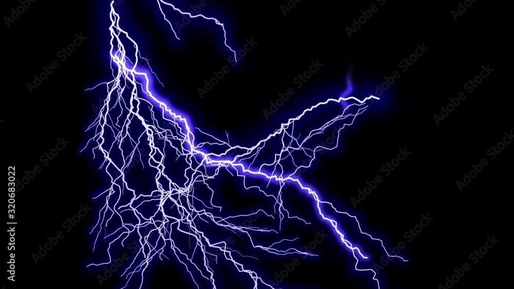High-quality stock 4k: Electrical storm, blue lightning strikes on ...