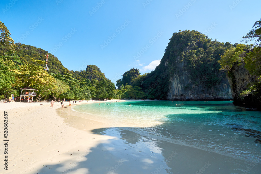 Hong Island, the natural and famous attraction located in Krabi, Thailand.