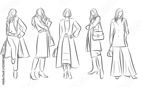 女性のファッションイラスト