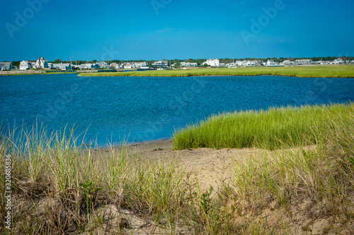 Estuary and grasses in coastal area of Cape Cod  Massachusetts