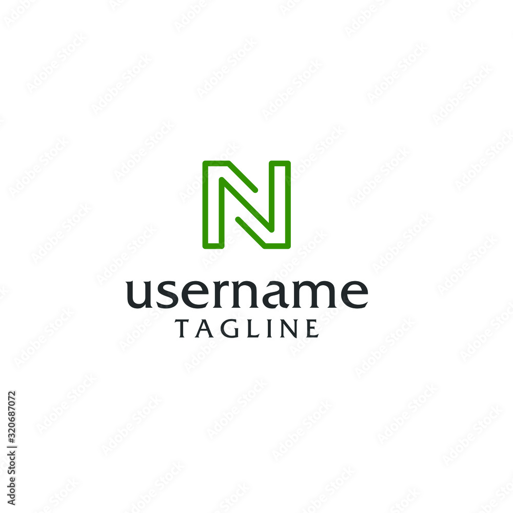 Simple N Initial Logo Design Simple N Initial Logo Design