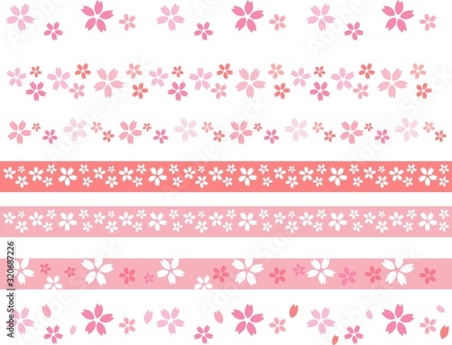 春　桜　フレーム　素材　学校　背景　青空　ベクター　手描き