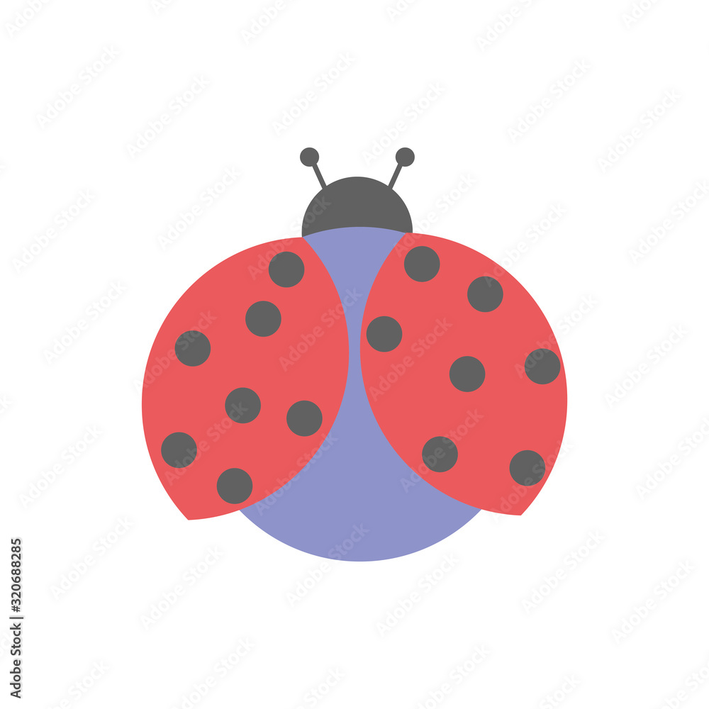 Fototapeta premium cute ladybug spring insect icon