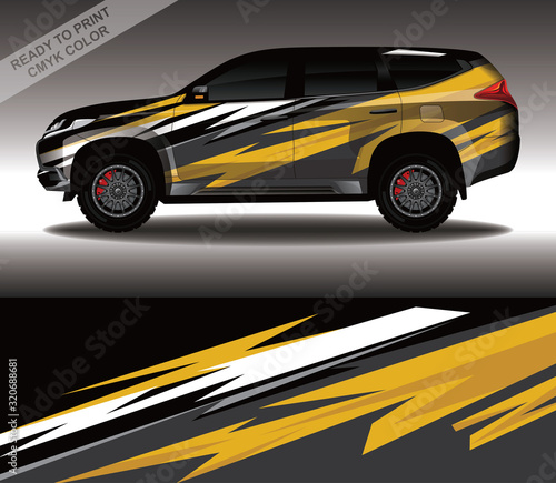 Car wrap decal design vector  custom livery race rally car vehicle sticker and tinting.