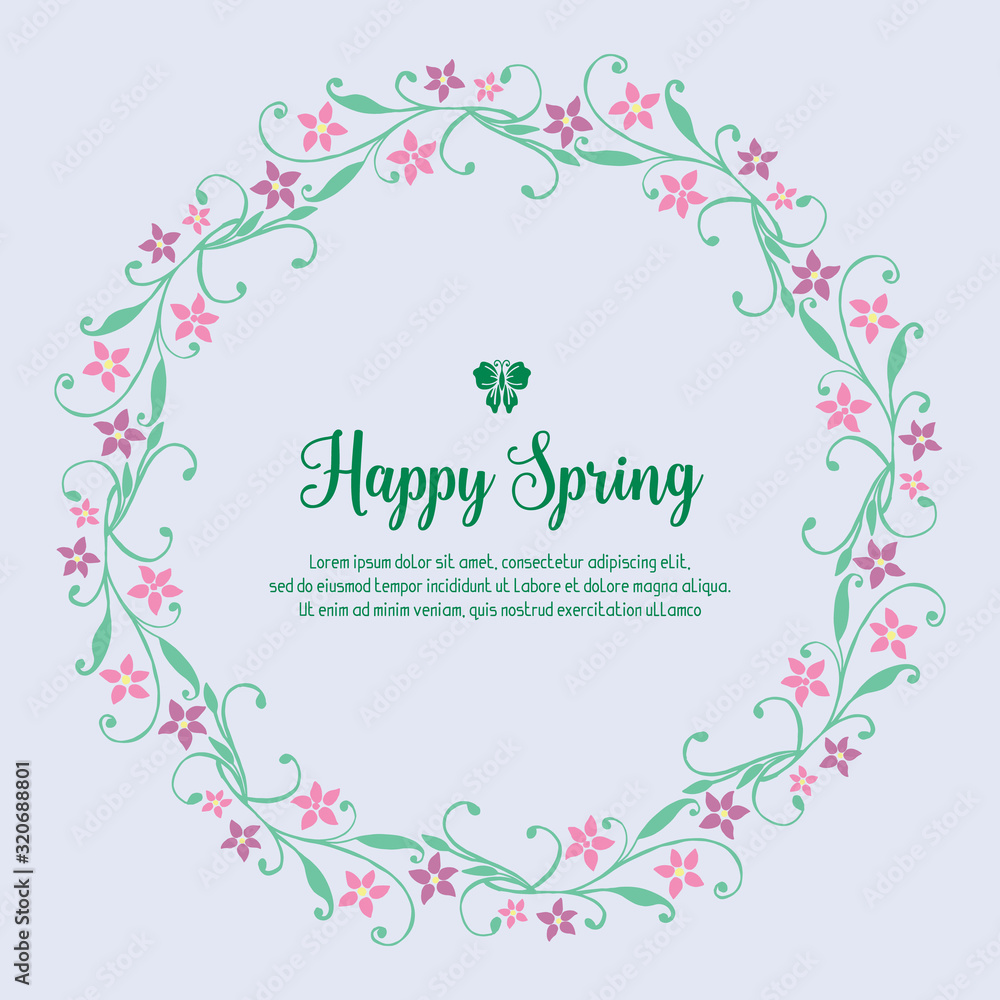 Antique card design, with beautiful leaf and wreath frame, for happy spring greeting card design. Vector Antique card design, with beautiful leaf and wreath frame, for happy spring greeting card design. Vector