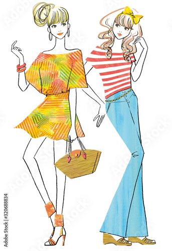 オシャレした二人の女性
